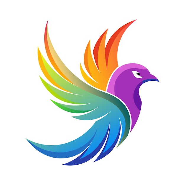 un pájaro colorido con una cola de color arco iris
