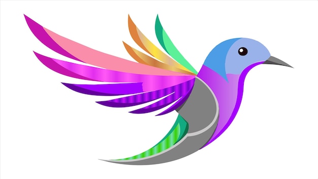 un pájaro colorido con una cola colorida se muestra en un fondo blanco