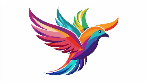 un pájaro colorido con una cola colorida que dice arco iris