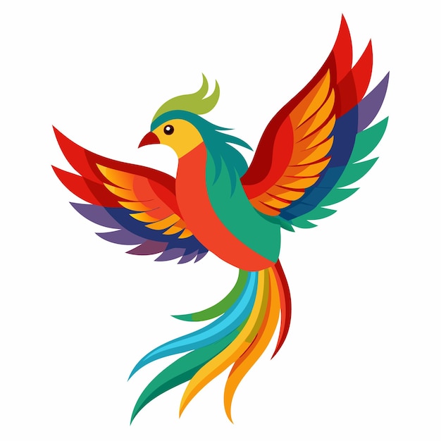 un pájaro colorido con una cola colorida que dice arco iris
