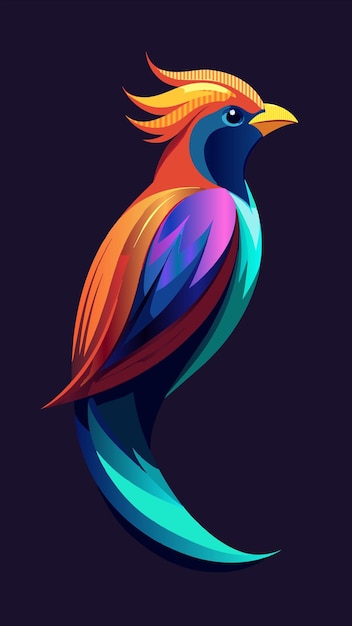 un pájaro colorido con una cola colorida