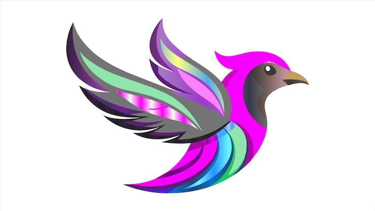 Vector un pájaro colorido con una cola colorida