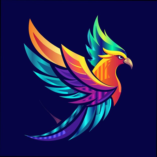 un pájaro colorido con un diseño colorido en él