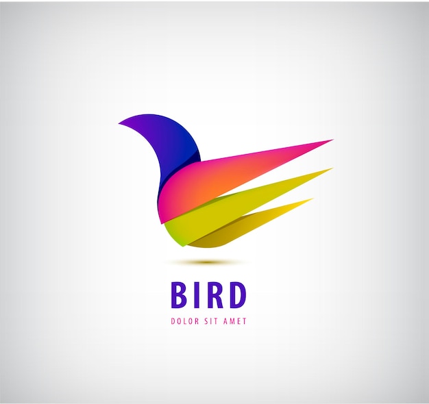 Pájaro colorido marca animal logo hotel moda y deportes concepto de marca Empresa de diseño vectorial