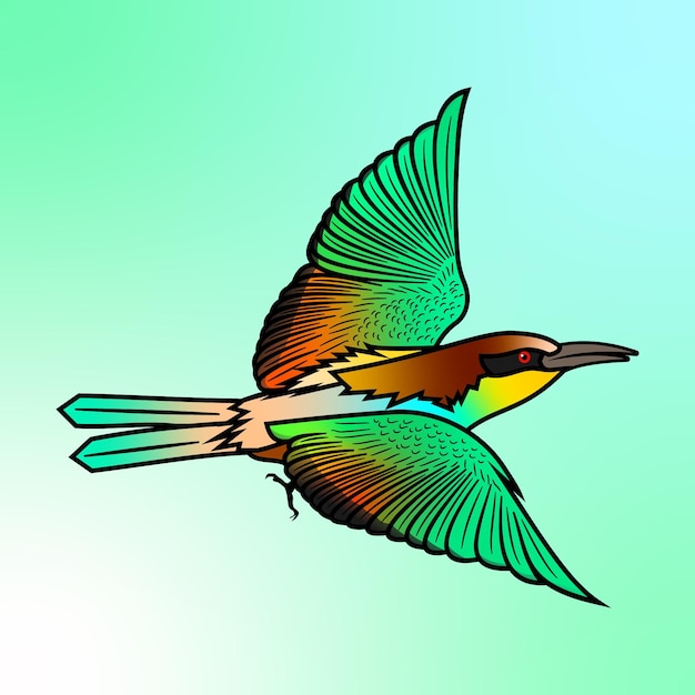 Vector pájaro colorido de la naturaleza