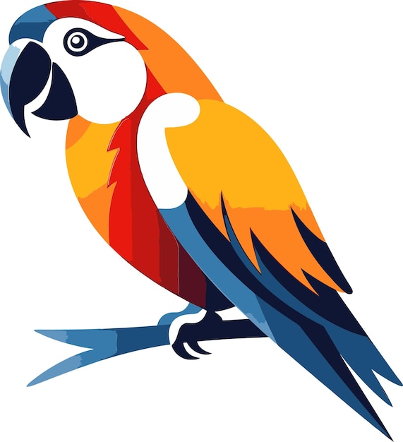 un pájaro colorido con un pico azul y naranja y un pájario rojo y amarillo con un azul y narenja en él