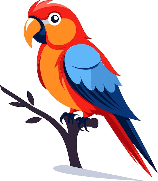 un pájaro colorido en una rama con un ala azul y roja
