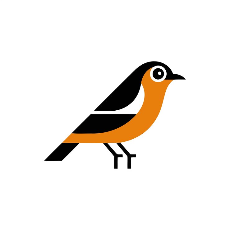 un pájaro con un contorno negro en él