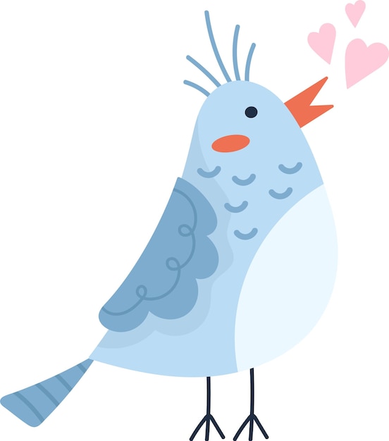 pájaro con corazones