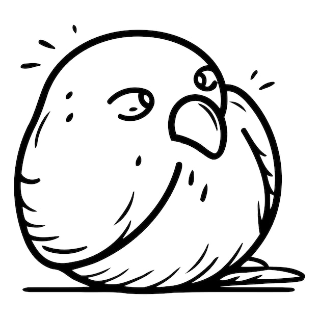 Pájaro de dibujos animados lindo Ilustración vectorial de un pájaro lindo aislado sobre fondo blanco