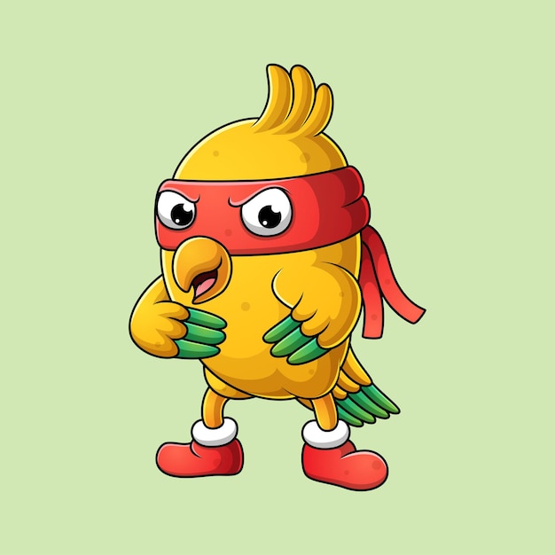 Pájaro de dibujos animados vector listo para luchar