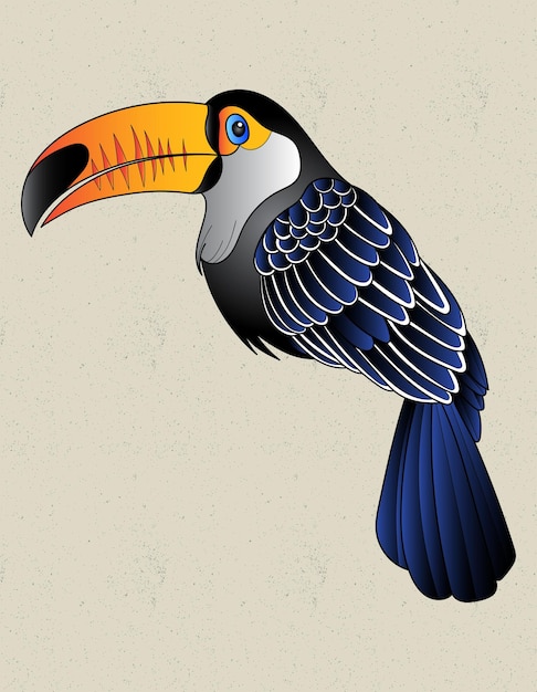 Vector pájaro de diseño exótico tucán