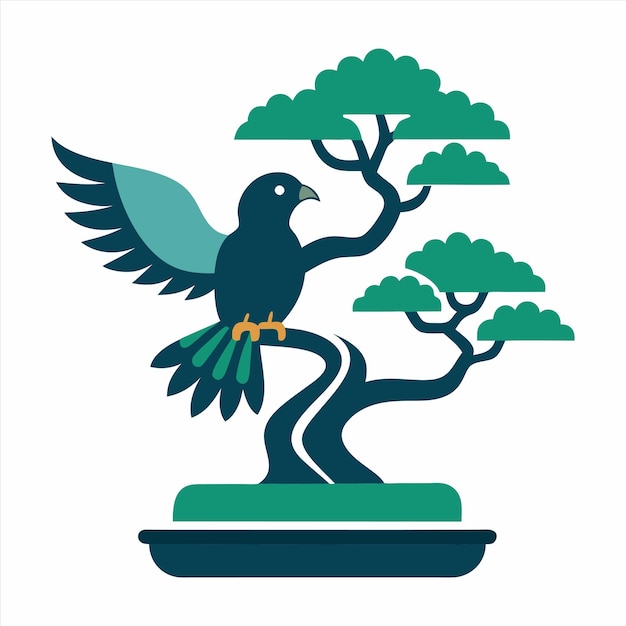 un pájaro está posado en un árbol y tiene un ave azul en su ala