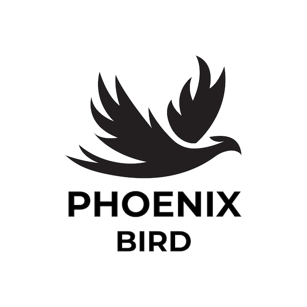 pájaro fénix. Plantilla de logotipo vectorial