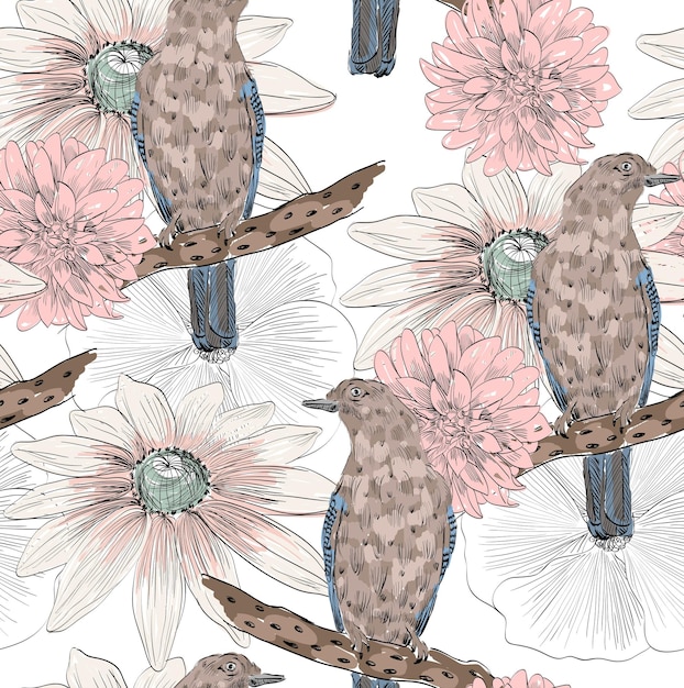 pájaro y flor