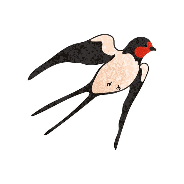El pájaro de la golondrina Ilustración colorida