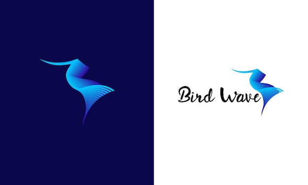 pájaro con inspiración en el logo de las olas