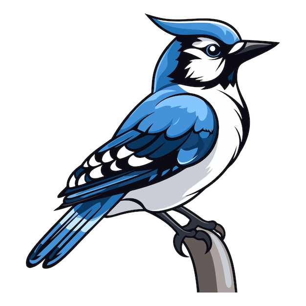 Pájaro jay azul aislado en fondo blanco para su diseño