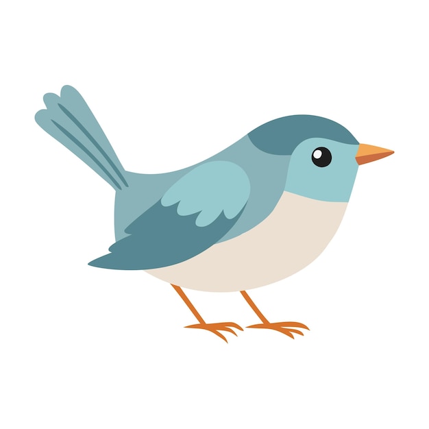 Pájaro lindo Ilustración vectorial plana aislada en fondo blanco
