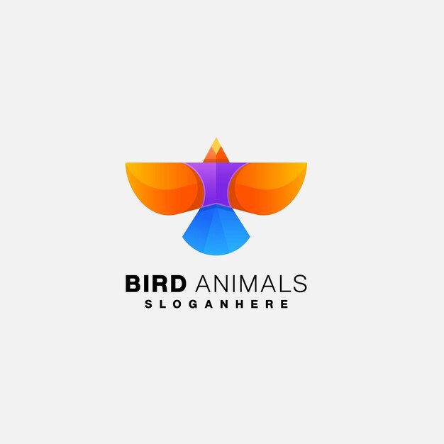 Pájaro logo colorido diseño vector icono