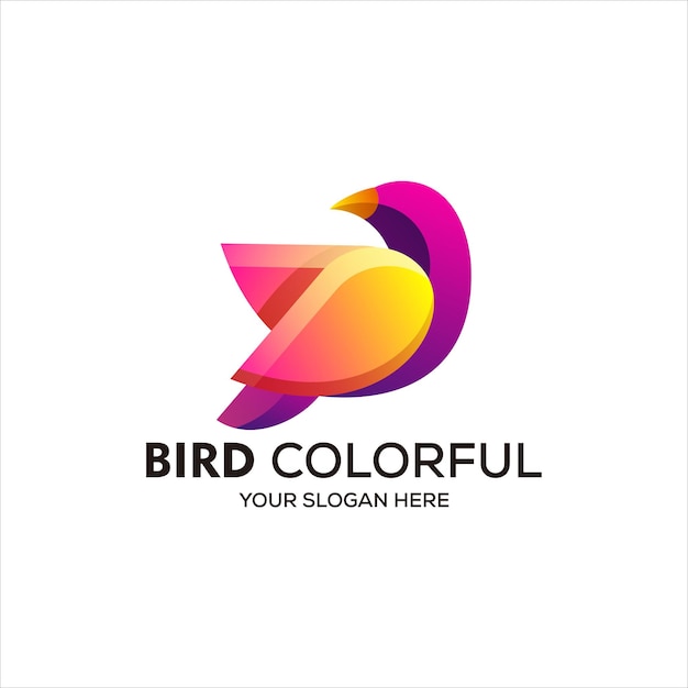 pájaro logo colorido vector diseño