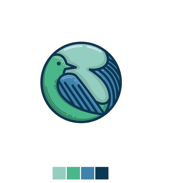 pájaro logotipo icono lindo