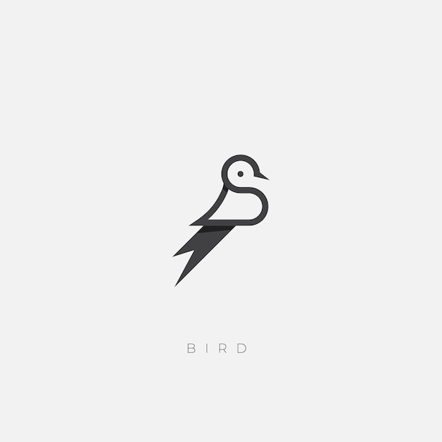 Pájaro, logotipo, icono, negro, simple