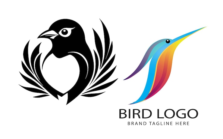 Vector un pájaro negro con un cuerpo amarillo y blanco