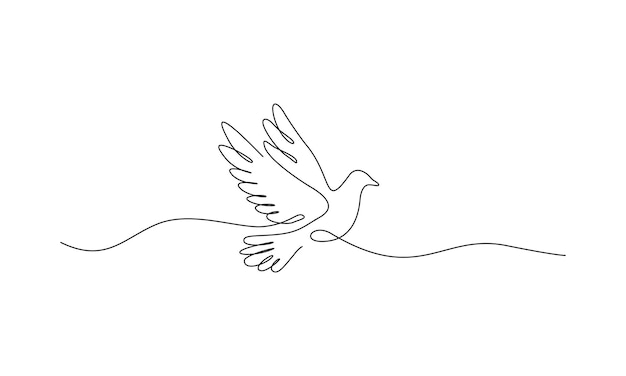 pájaro paloma en un dibujo de línea continua