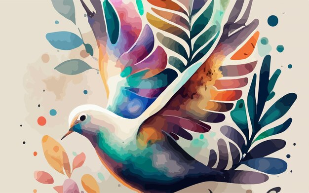 Vector el pájaro paloma ilustración artística