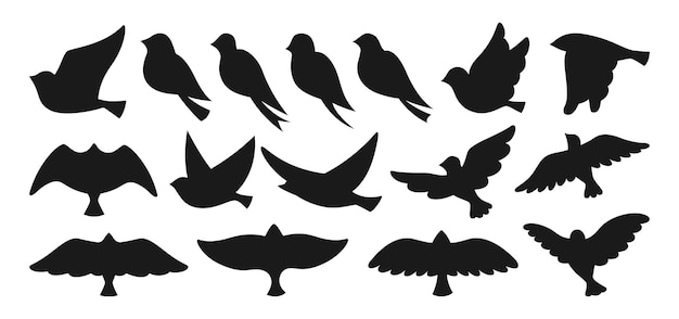 Pájaro paloma silueta forma moda aves gorrión paloma paloma figura contorno simple colección de pájaro cantor