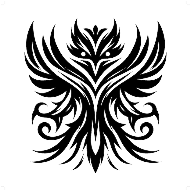 El pájaro del paraíso cendrawasih en el tatuaje tribal moderno arte de líneas abstractas de animales