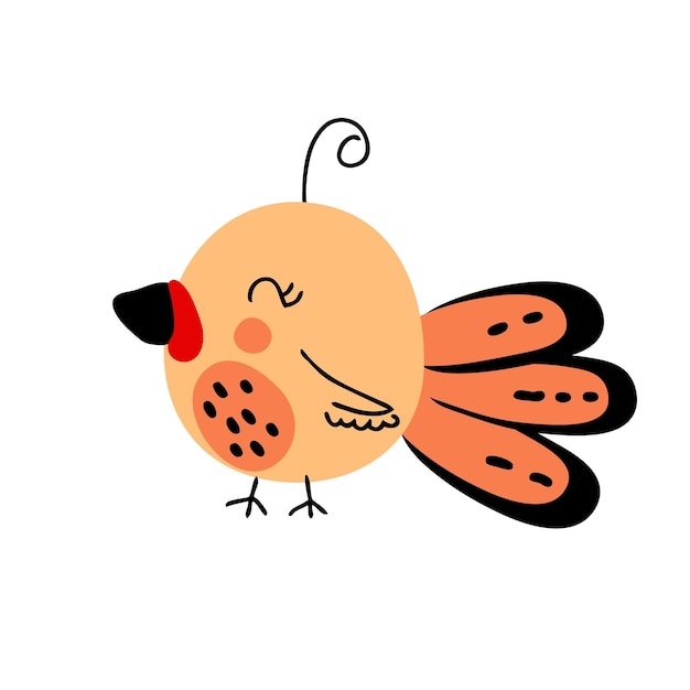 Pájaro de pavo para el día de acción de gracias pegatinas poster tarjeta invitación dibujado a mano ilustración vectorial aislada para decoración y diseño
