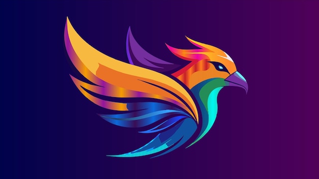 el pájaro con las plumas coloridas en el fondo oscuro