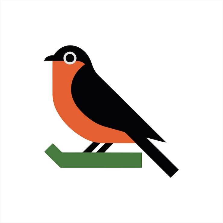 un pájaro en una rama que está en un fondo blanco