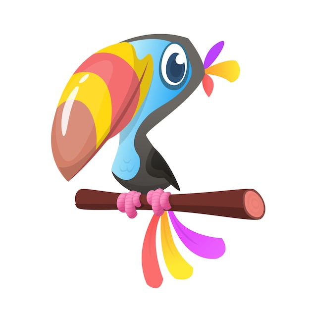 Vector pájaro tucan de dibujos animados