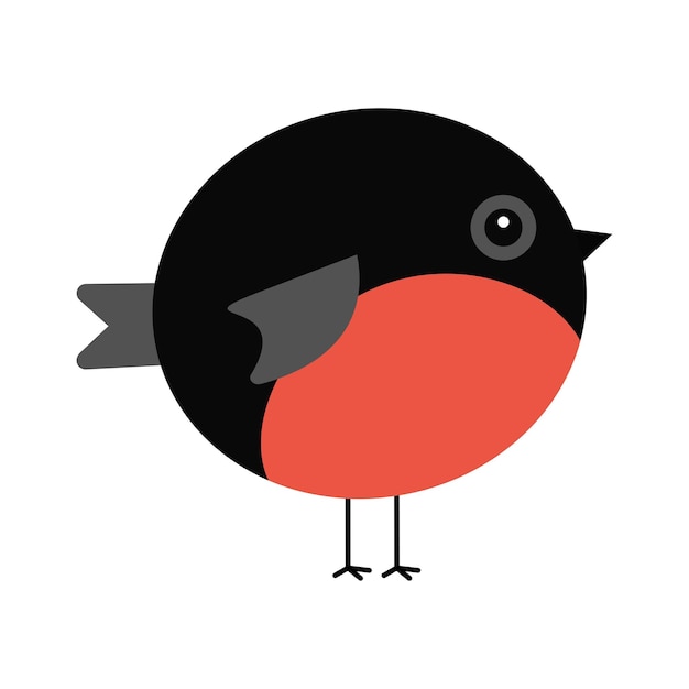 Pájaro, vector, extracto, bullfinch, aislado