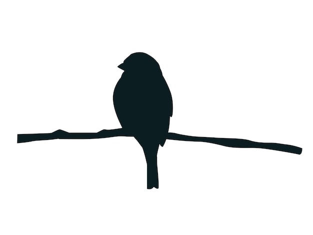 pájaro en vector gorrión en una rama