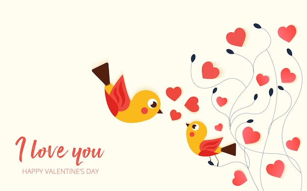 Los pájaros del amor el día de San Valentín