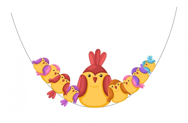 Pájaros en vector de alambre