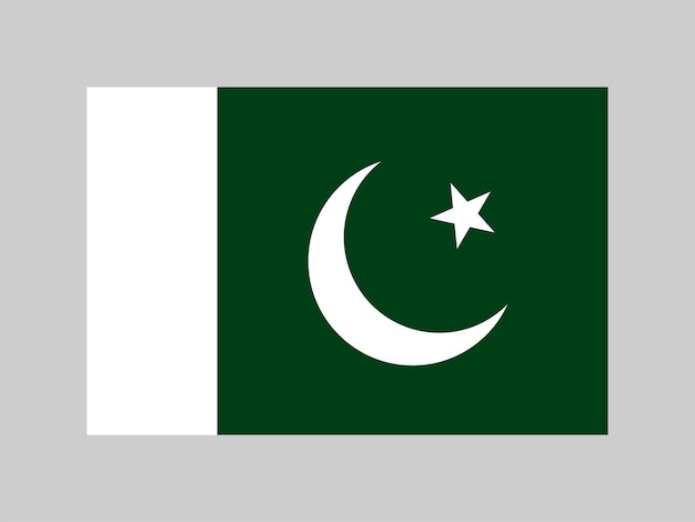 Pakistán bandera colores oficiales y proporción ilustración vectorial