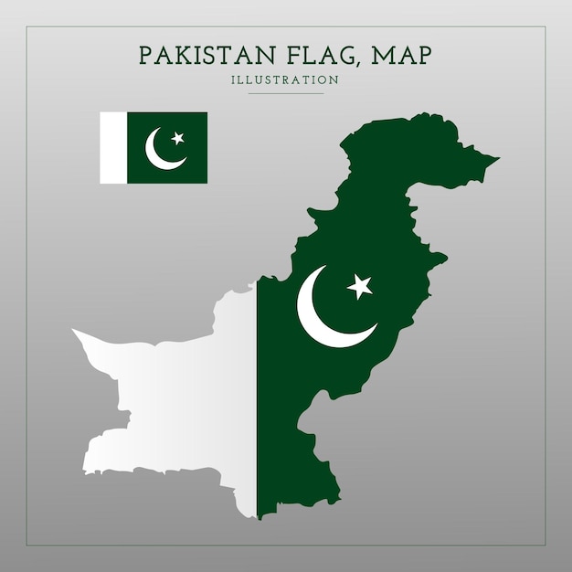 Vector pakistán bandera mapa vector ilustración