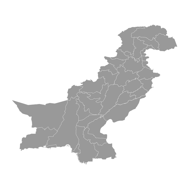 Pakistán mapa con territorio administrativo ilustración vectorial