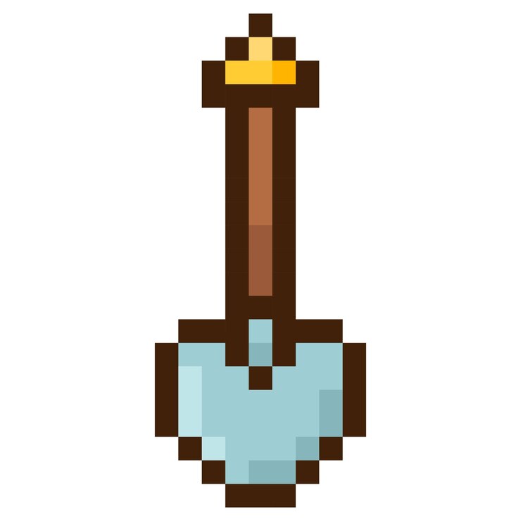 Vector pala para juegos de 8 bits icono vectorial en estilo de arte de píxeles