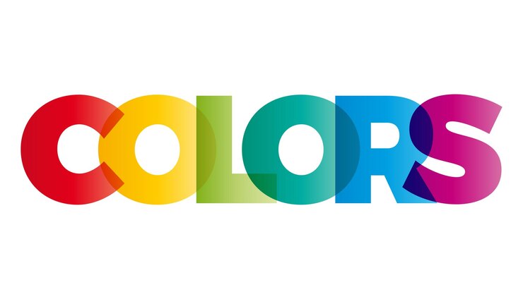 La palabra Bandera de Vector de colores con el arco iris de colores de texto