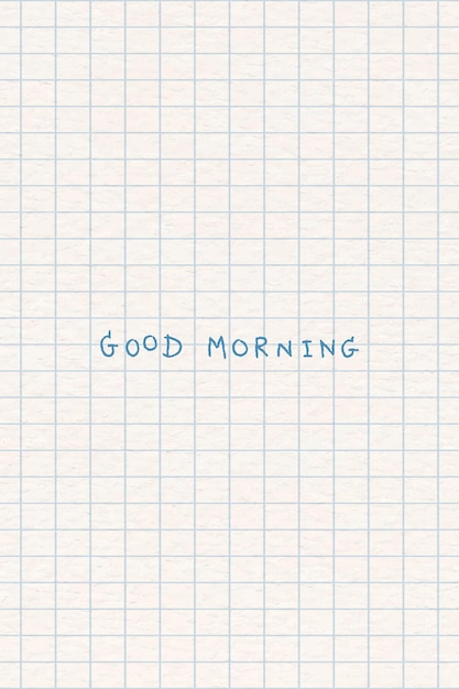 Palabra de buenos días con estilo en vector de fondo de cuadrícula