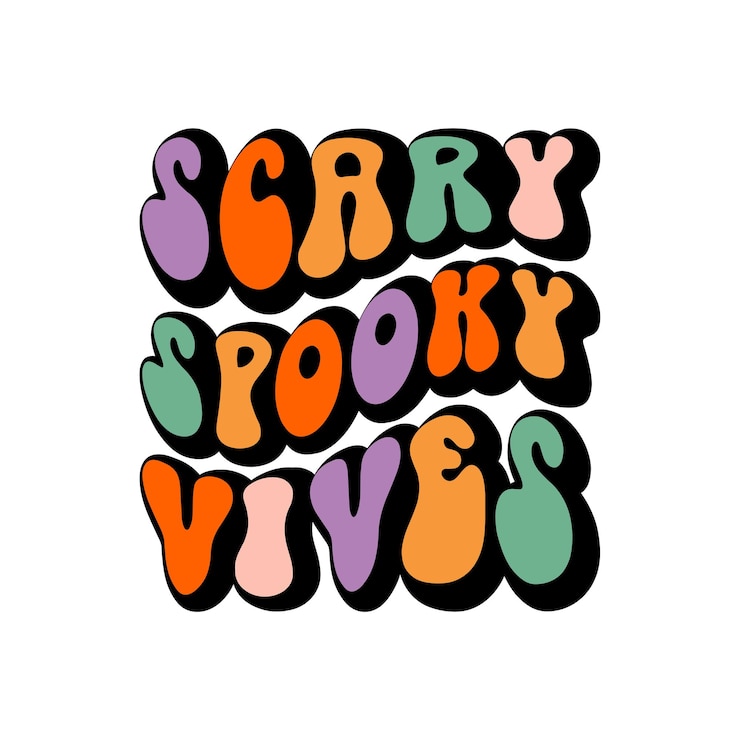 Vector palabra por capa diseño de archivo de corte svg retro de halloween diseño retro de halloween