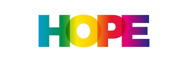 La palabra esperanza Vector banner con el texto color arco iris