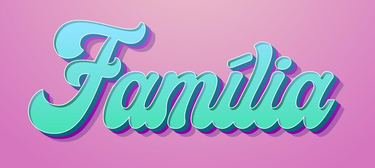 Vector palabra familiar en portugués brasileño traducción de estilo vintage familyprint