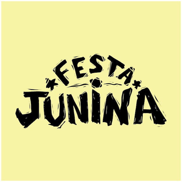 Palabra festa junina estilo xilografía